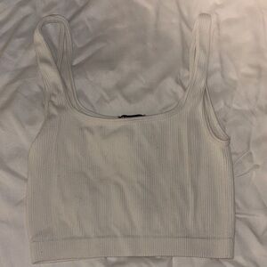 Zara Cream Ribbed Tank Top